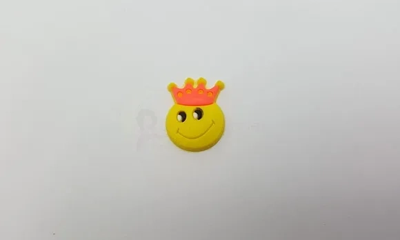 Aplique de Carinha Feliz Emborrachado de 2cm- 10 Unidades