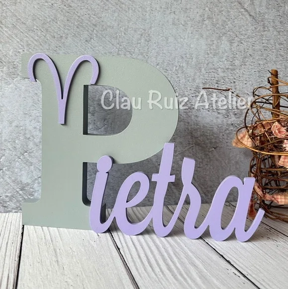 Áries Nome Personalizado Decoração de Quarto Signos