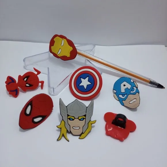Ponteira para Lapis Super Heroi Borracha Pct 06 Variados