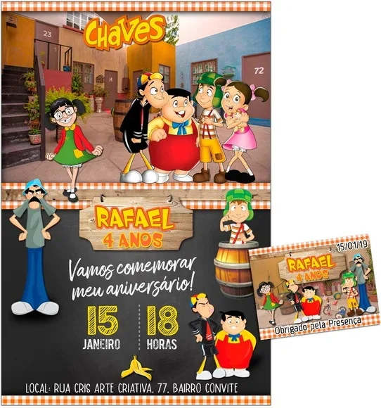 CONVITE DIGITAL C/TAG Chaves Chalk