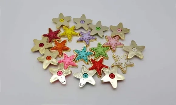 Apliques Estrela do Mar Colorida de 2,2cm 12 Unidades