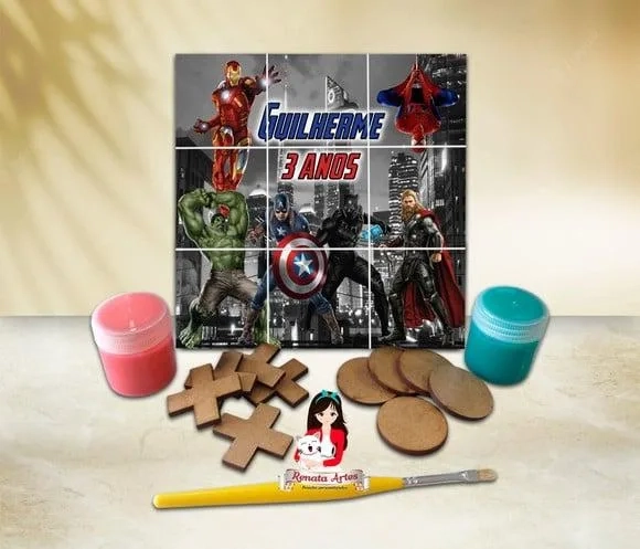Jogo da Velha com Tinta Personalizado Vingadores