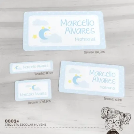 Etiqueta Escolar Nuvens - 00024