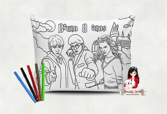 Almofada Pinte e Lave Harry Potter