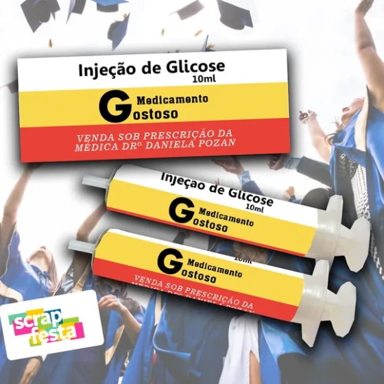 Seringa Personalizada Festa Formatura Casamento Glicose