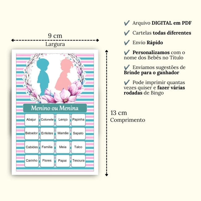 Bingo Chá Revelação PDF Para Imprimir