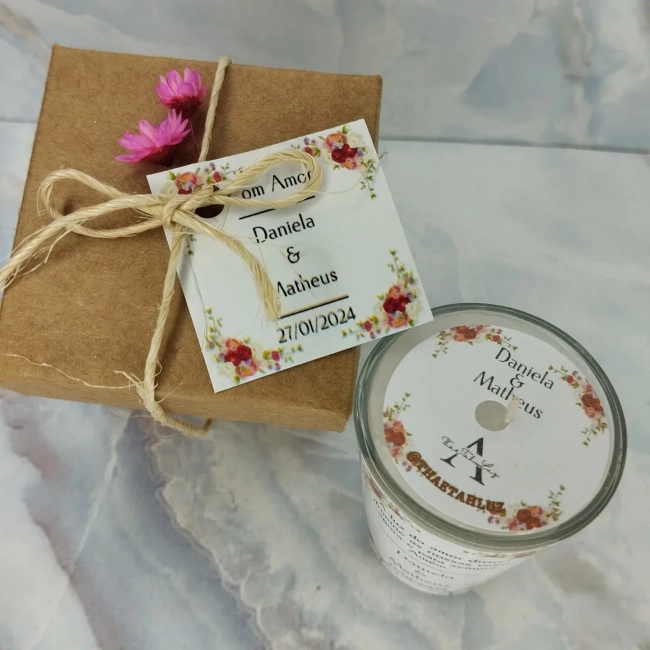 25 unidades Vela Aromática no Copo Lembrancinha Personalizada Batizado,Casamento, Aniversario e etc. Fazemos Qualquer Tema
