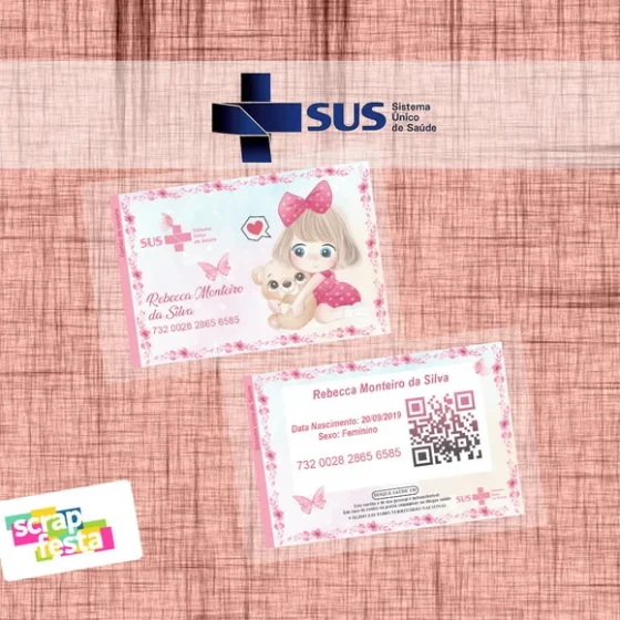 Cartão Sus Personalizado Menina Cute