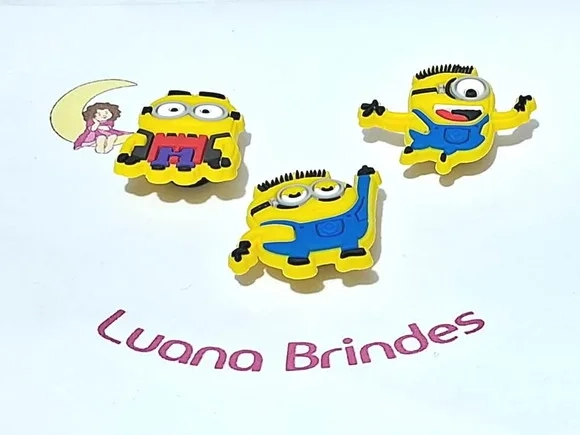 Pins de Crocs Minions 3cm Emborrachado Pacote com 6 Unidades
