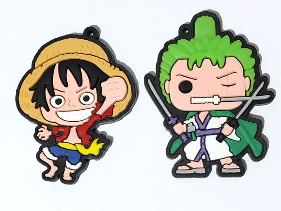 Pingente One Piece Monkey D. Luffy e Roronoa Zoro - 4 Peças