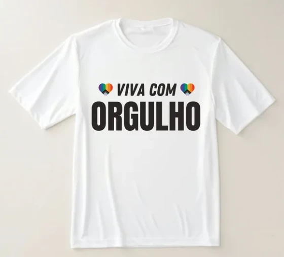 Camiseta Lgbtqia+ Viva com Orgulho ? Moda com Atitude