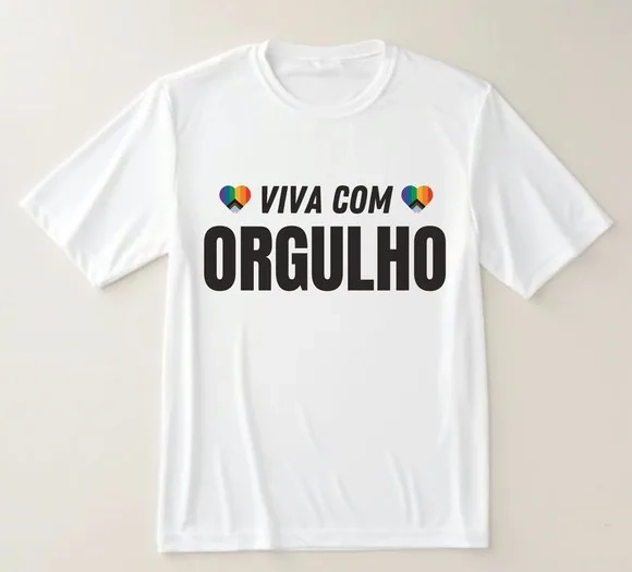 Camiseta Lgbtqia+ Viva com Orgulho ? Moda com Atitude