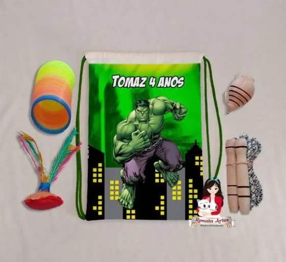 Mochila Boa Infância Tema Hulk Verde