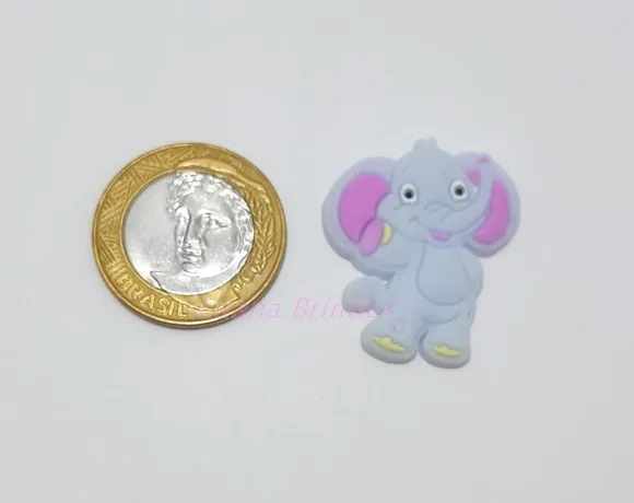 Aplique de Elefante Emborrachado - Pct com 7 Unidades