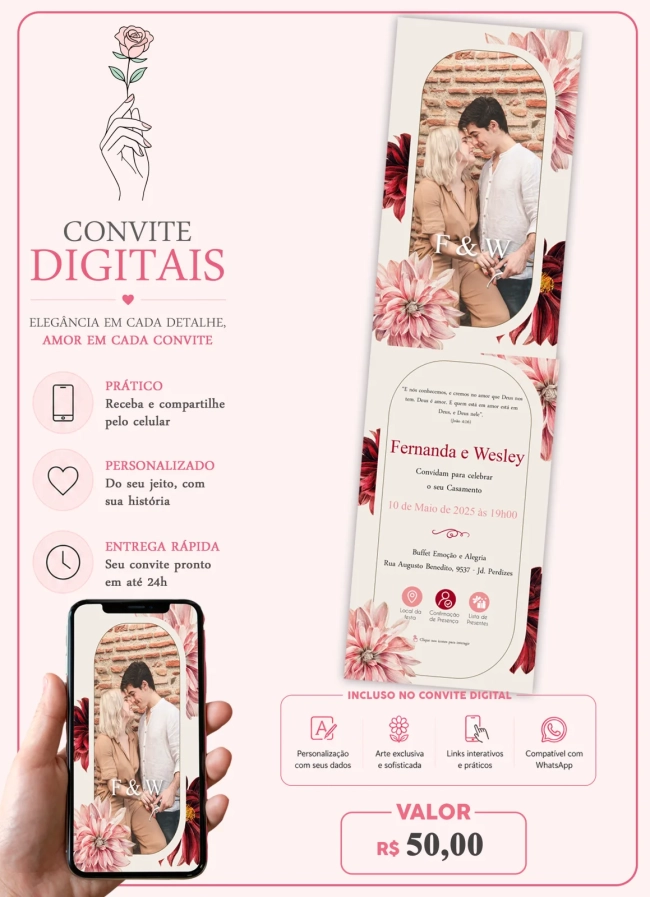 Convite de Casamento Digital Interativo