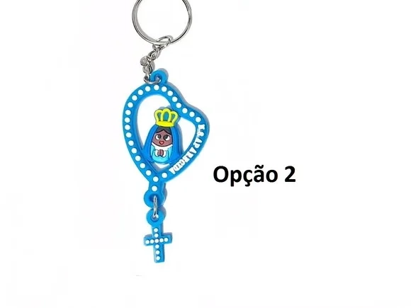 Chaveiro N.sra Aparecida Emborrachado 5cm Pacote com 4 Peças