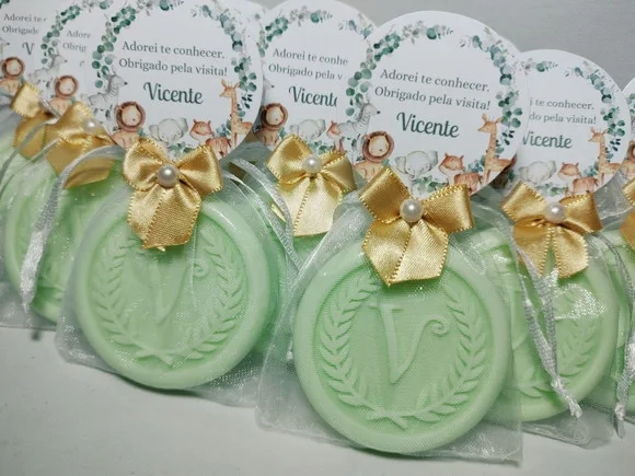 Lembrancinha Safári Personalizada, Sabonete Letra Inicial