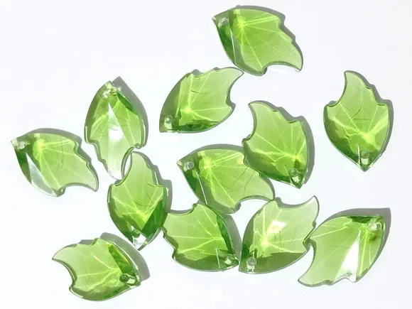 Pingente Folha Verde Acrílica 2,5cm Pacote com 50 Unidades