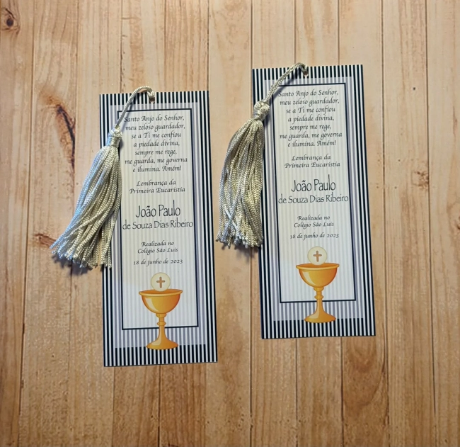 Marca página lembrança primeira comunhão com tassel