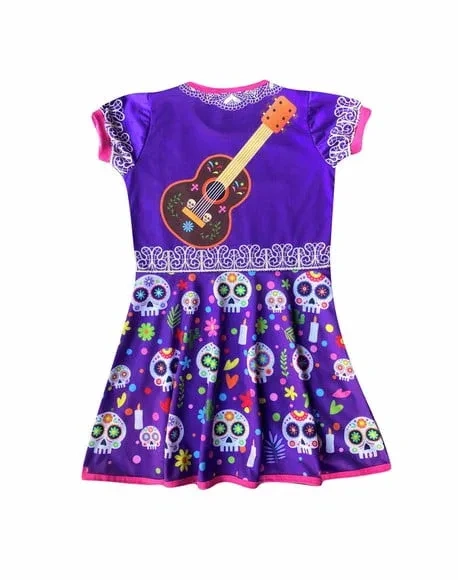 Vestido Infantil Caveira Mexicana Halloween