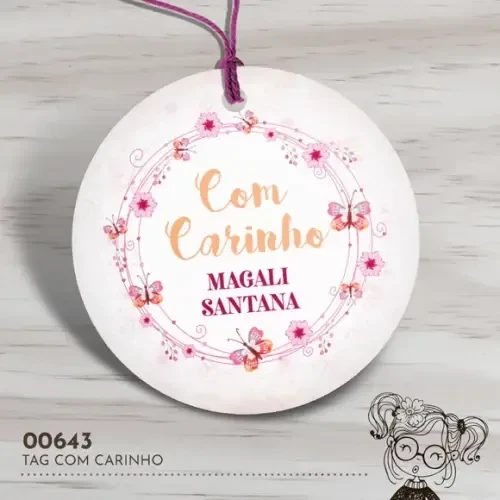 Tag Redonda com Carinho - 00643