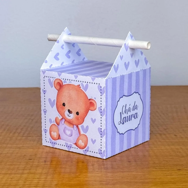 PEGUE E MONTE - Kit Festa URSINHO LILAS - Decoração de Festa | Lembrancinhas | Aniversário | Personalizados