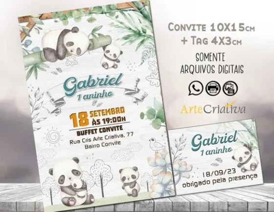 Convite Digital C/tag Panda 4