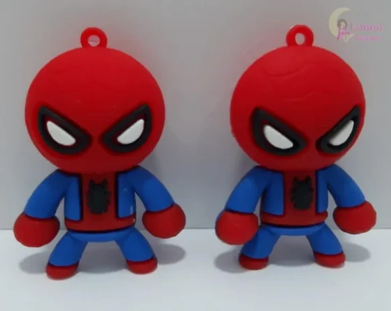 Pingente Homem Aranha de Borracha 5,6cm Pct 2 Unidades