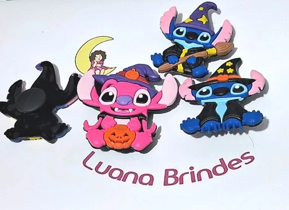 Pins de Crocs Stitch Halloween Pacote com 6 Unidades