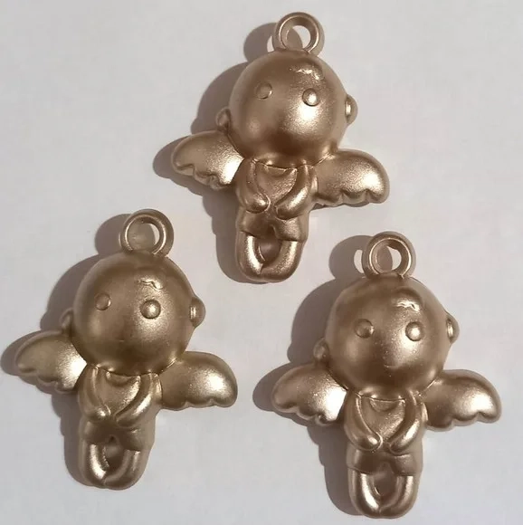 Pingente Anjinho Dourado Fosco - 8 Peças.