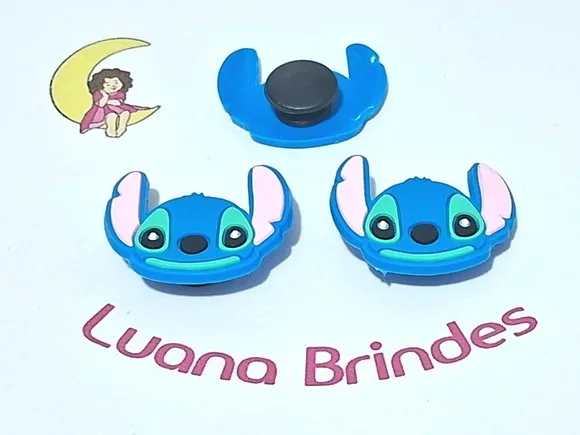 Pins de Crocs Stitch 2,5cm Emborrachado Pacote com 6 Unidade