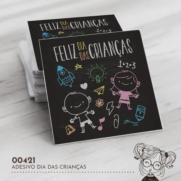 Adesivo Quadrado Dia das Crianças - 00421