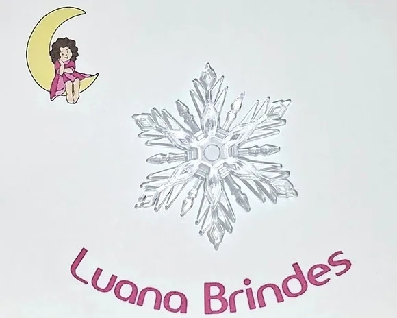 Floco de Neve Transparente 7cm Acrílico Pacote com 10 Peças