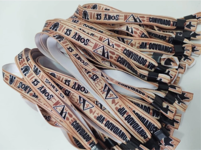 Pulseiras Personalizadas de Tecido Festas e Eventos !