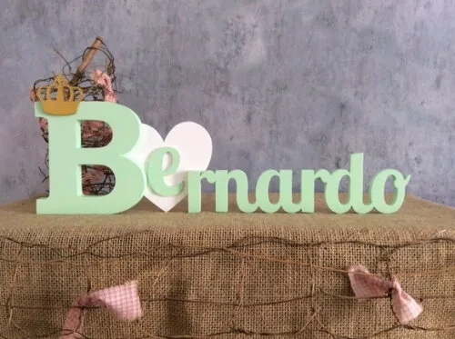 Letras Decorativas com Coroa e Coração