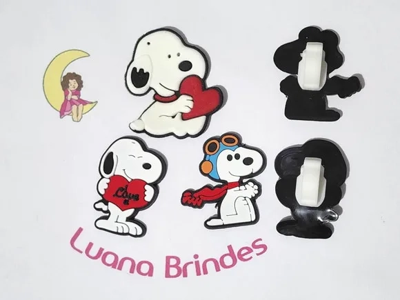 Snoopy C/adaptador de Crocs ou Tênis Pacote com 6 Unidades