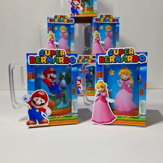 Caneca Acrílica na Caixa Mario Bros