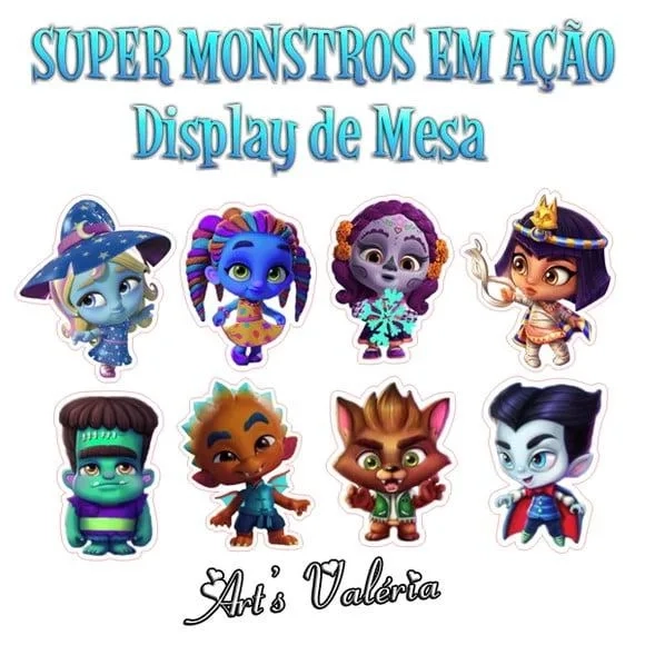 Display de Mesa Super Monstros em Ação - 27cm