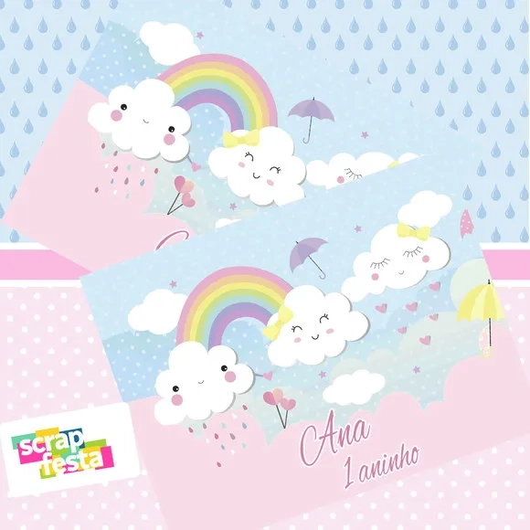 Adesivo Personalizado Retangular 13,7 x 10,5 Chuva de Amor