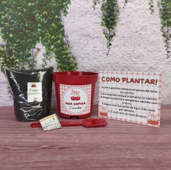50 unidades Kit Jardinagem Cereja Cerejinha - Trabalhamos com qualquer tema - Informar tema no chat.