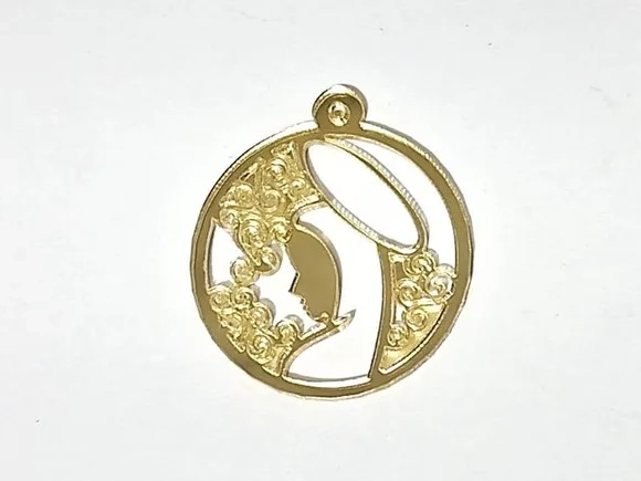 Pingente Nossa Senhora Acrílico Espelhado 4cm Pcts C/5 Peça