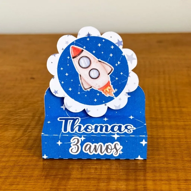 PEGUE E MONTE - Porta Bis Duplo Personalizados ASTRONAUTA MENINO - Decoração de Festa | Lembrancinhas | Aniversário | Personalizados