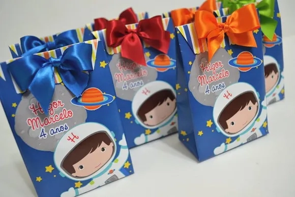 Kit Festa Astronauta Menino - 50 Peças com Laço Pronto