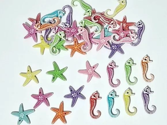Pingentes Fundo do Mar Variados Pacotes com 40 Unidades