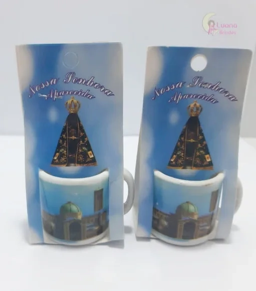 Lembrancinha Mini Xícara N.s Aparecida - Pct C/2 Unid
