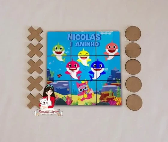 Jogo da Velha Personalizado Baby Tubarão