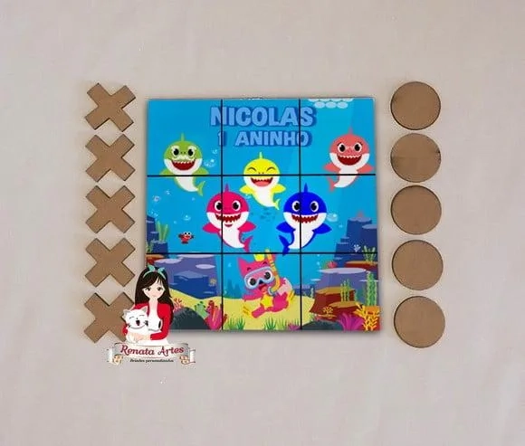 Jogo da Velha Personalizado Baby Tubarão