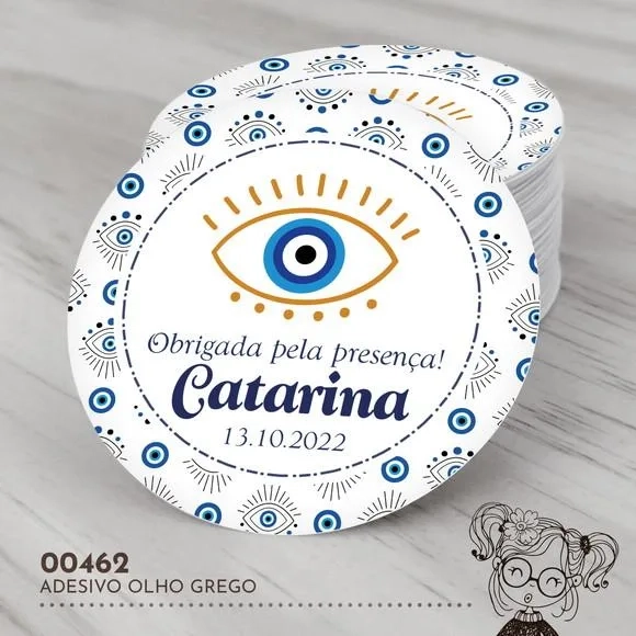 Adesivo Redondo Olho Grego - 00462