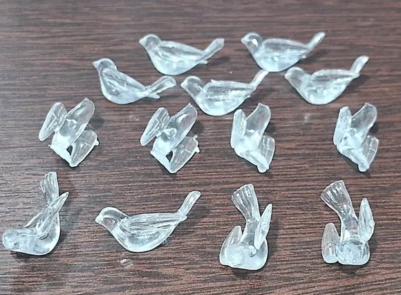 Aplique Pombinha Transparente 2cm Acrílico Pcts com 10 Peças