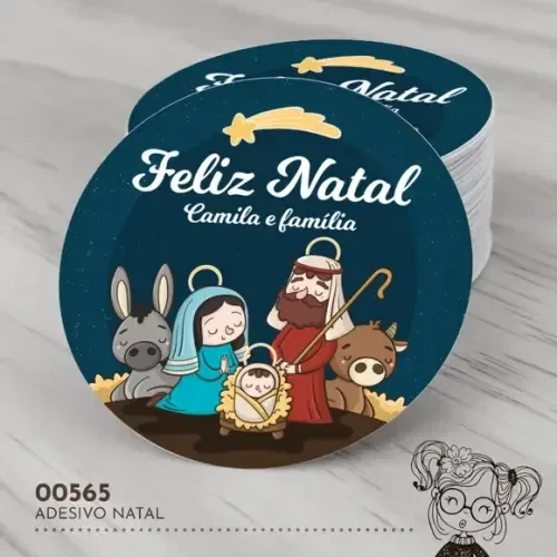 Adesivo Redondo Natal - 00565